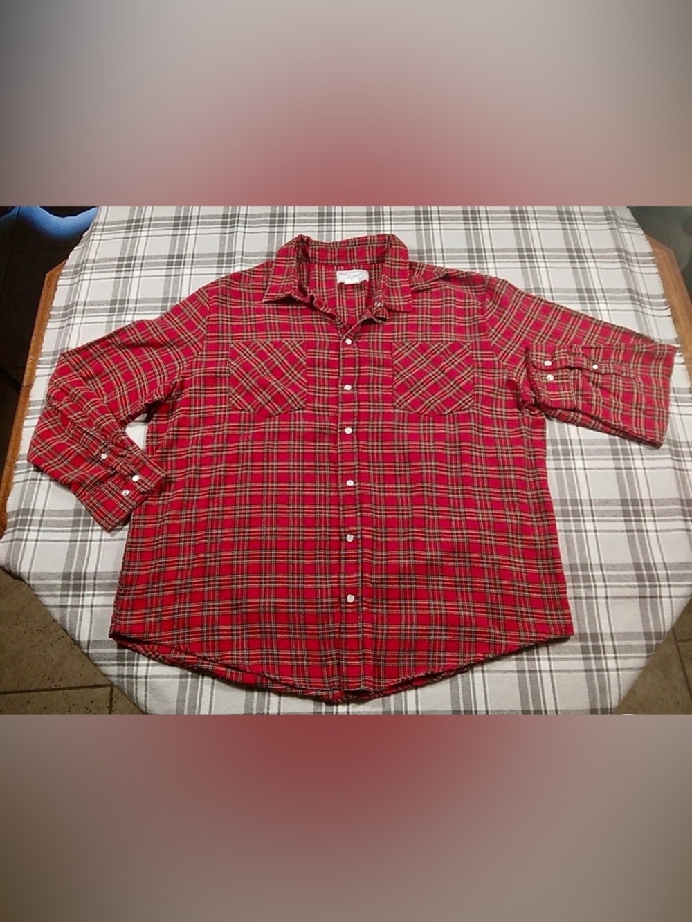 Vintage NWT Haband “Casual Joe” Red Plaid Cotton Button-Down Shirt